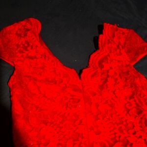 Elegant Red Lace Dress